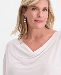 Jm Collection Plus Cowl-Neck Flutter-Sleeve Top, Macy's Exclusive