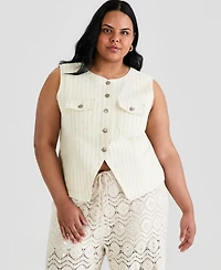 And Now This Trendy Plus Split-Hem Pocketed Vest, Macy's Exclusive
