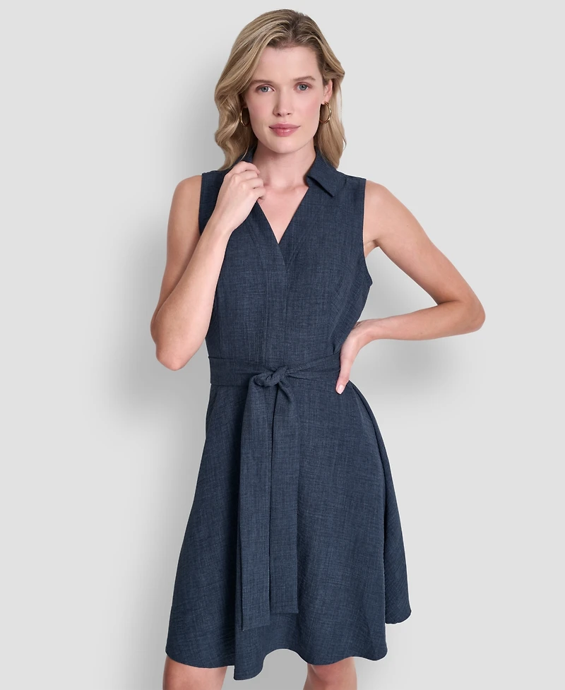 Dkny Women's Sleeveless Button-Front Shirt Dress