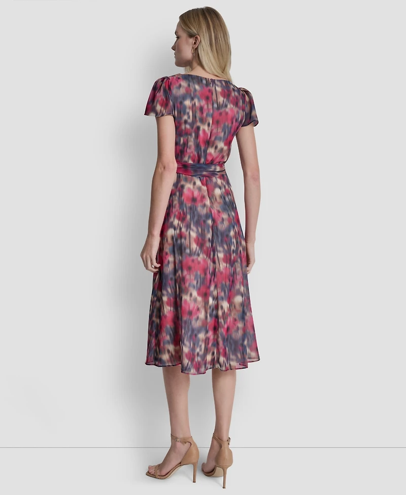 Dkny Women's Flutter Short-Sleeve Midi Dress