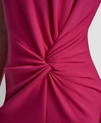 Dkny Women's Sleeveless Jewel Neck Knot Front Dress