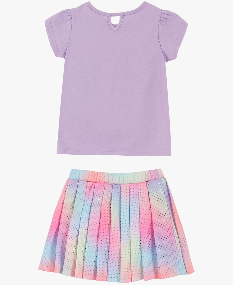 Champion Baby Girls' Flutter-Sleeve T-Shirt and Mesh Skort, 2-Piece Set