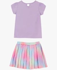 Champion Baby Girls' Flutter-Sleeve T-Shirt and Mesh Skort, 2-Piece Set