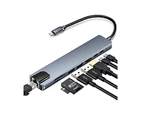 Risokeys 8-in-1 Usb-c Hub, 100W Pd Charging & Superfast Data Transfer | Ideal for Home Office, Travel, Presentations