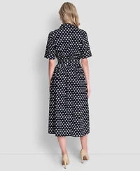 Dkny Women's Collared Midi Shirt Dress