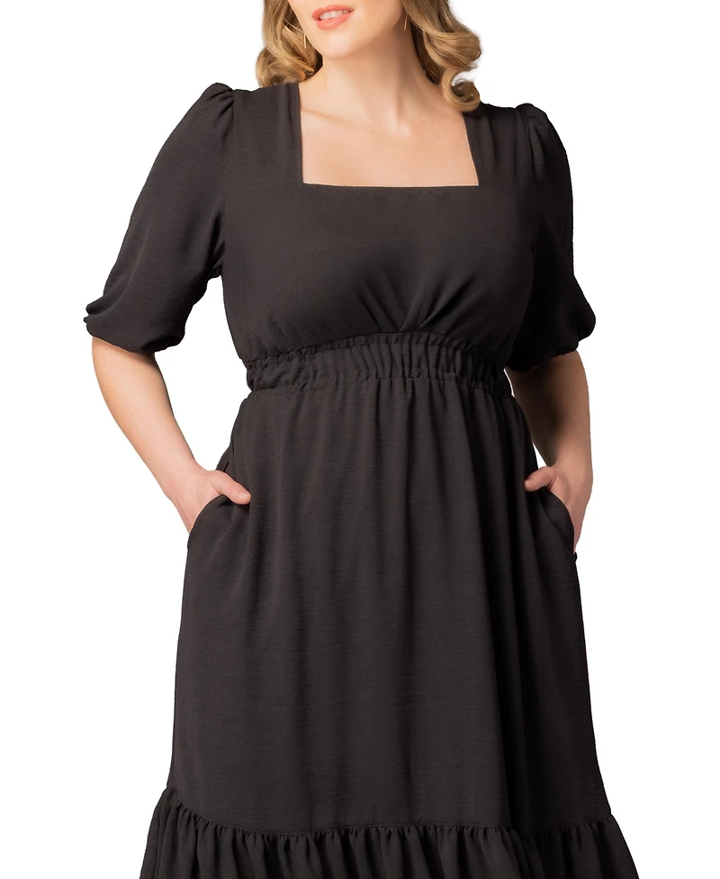 Kiyonna Women's Plus Bailey Square Neck Maxi Dress