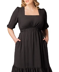Kiyonna Women's Plus Bailey Square Neck Maxi Dress