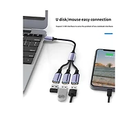 Risokeys 3-Port Usb 2.0 Splitter Hub, 1-to-3 Expansion Cable, Braided Durable Data,for Home/Office, Ideal for Remote Workers