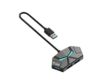 Risokeys 4-Port Usb 3.0 Hub with 5Gbps Transfer, Led Light & Portable Design