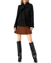 Ivonne Women's High Neck Military Style Coat