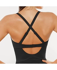 Popilush Women's Mesh Inset Tie-Side Sculpting One-Piece Swimsuit