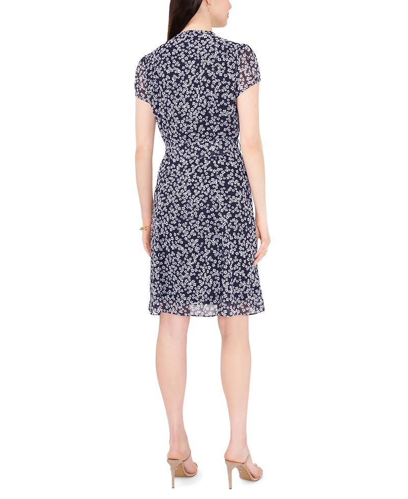 Msk Women's V-Neck Shirt Dress