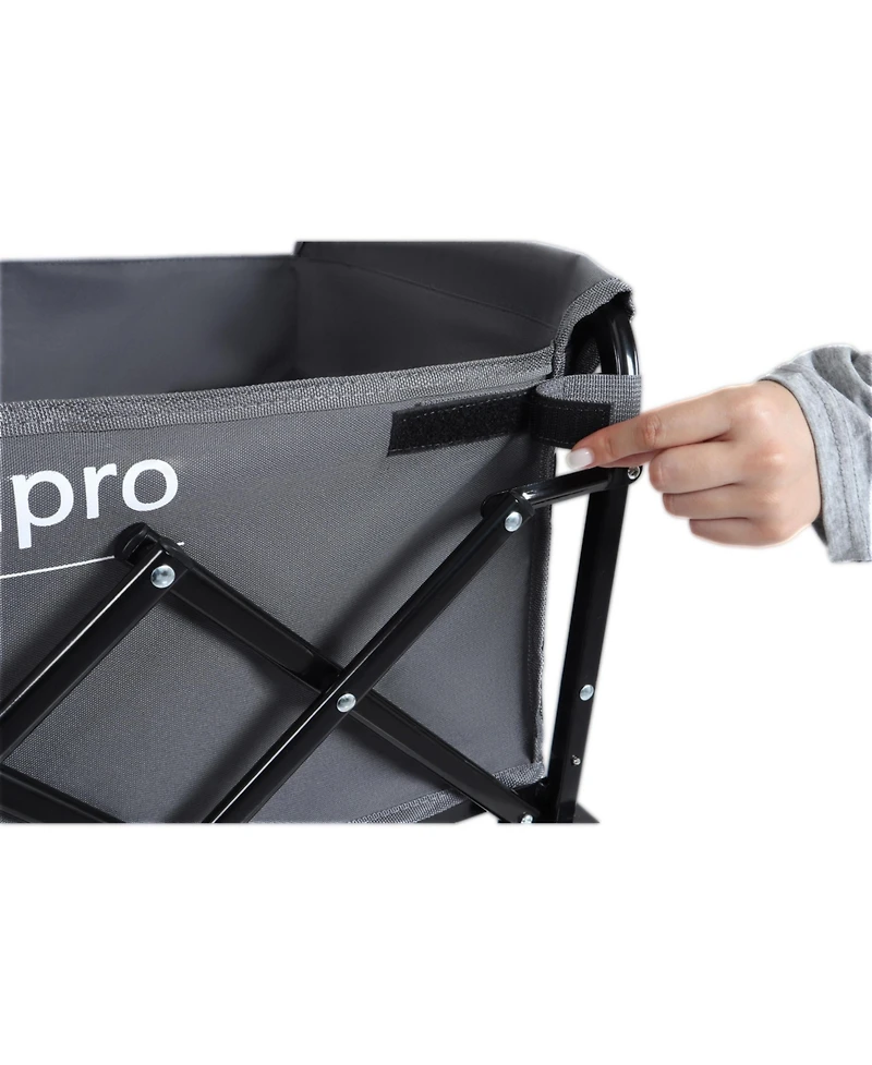 Mondawe Expandable Dual-Layer Storage Wagon Utility Carts w/ 225LBS Capacity, 360° All-Terrain Wheels