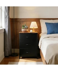 gaomon Stylish 3-Drawer Dresser with Removable Fabric Bins, Multi-Functional Storage Organizer for Bedroom, Living Room, Closet, Entryway
