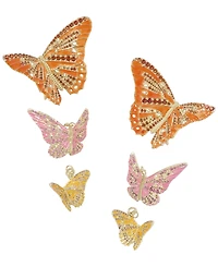 Kendra Scott Nano Gem and 14k Gold Over Brass Cailey Enamel Butterfly Statement Earrings