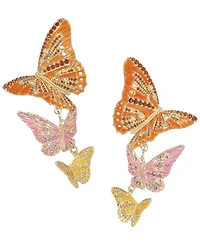Kendra Scott Nano Gem and 14k Gold Over Brass Cailey Enamel Butterfly Statement Earrings