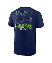 Fanatics Men's Navy Seattle Seahawks Super Bowl Lx Champions Autograph Signing T-Shirt