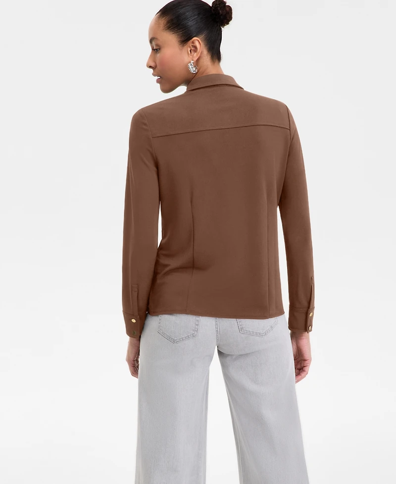 I.n.c. International Concepts Women's Knit Utility Shirt, Exclusively at Macy's