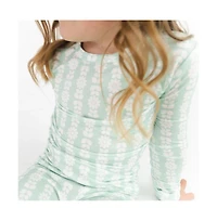 Motette Baby Girls Mint Meadows Pajama Set