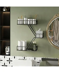 Yigii Metal Wall Shelves With Baskets For Home Decor