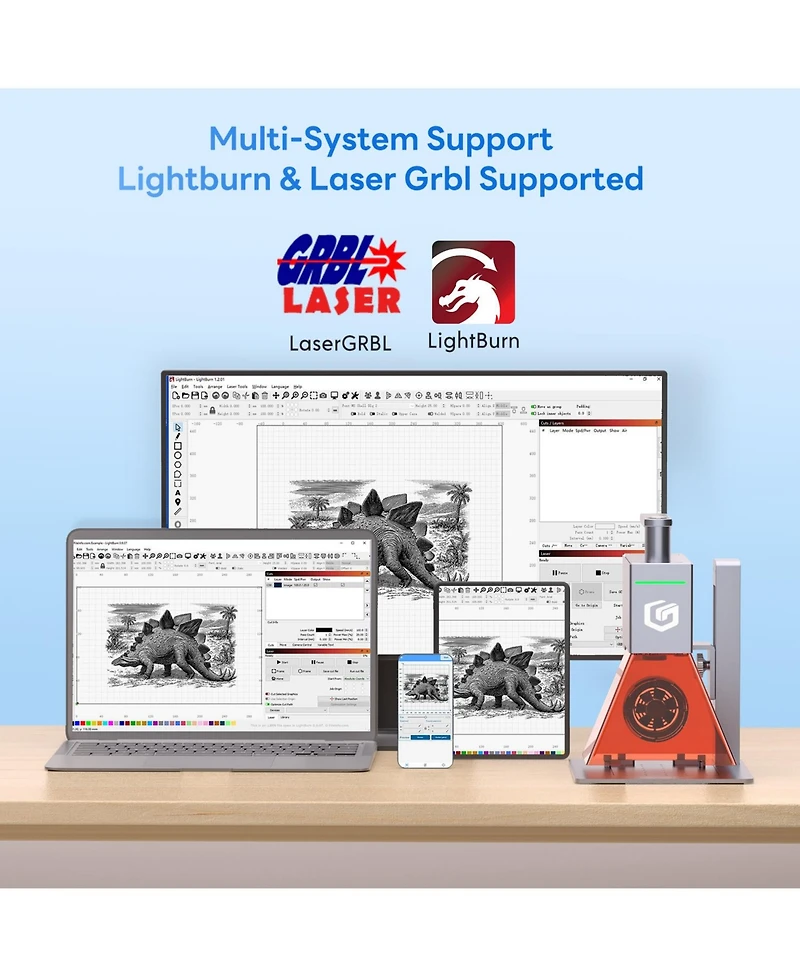 Zachvo Nano Portable Laser Engraver: 5000mm/s Speed, 0.01mm Precision, Cuts 6mm Wood & 4.5mm Acrylic, LightBurn