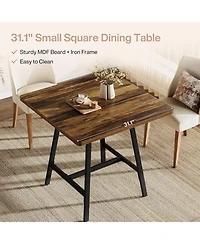 Tribesigns Square Dining Table for 2-4 People, 31.1” Industrial Kitchen Table for Small Spaces, Apartment, Dining Room, Living Room