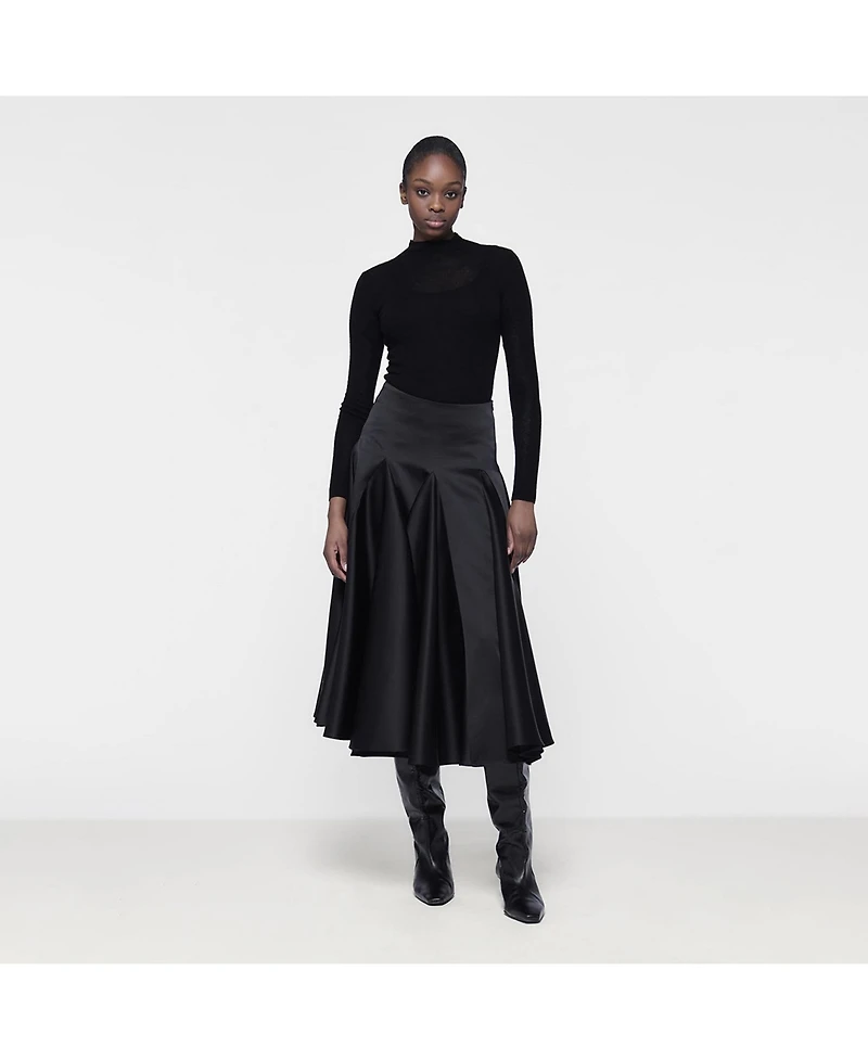 Leem Women's Flared Godet Skirt