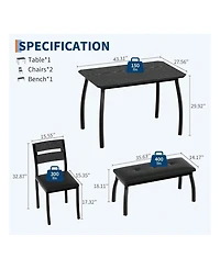 Gaomon Kitchen Table Home Dining Table Set For 4 Wooden Kitchen Table for Dining Room, Home Office