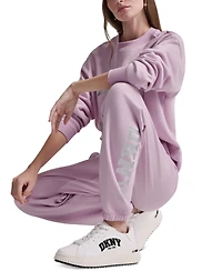 Dkny Sport Women's 1989 Rhinestone Logo High-Rise Relaxed Joggers