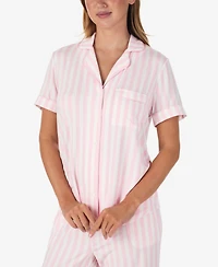 Kate Spade New York Sleepwear Short Sleeve Modal Jersey Notch Collar Crop Pj Set