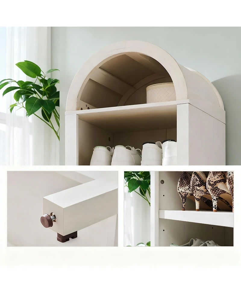 Yigii Space-Saving Tall Arched Book Shelves with Adjustable for Home