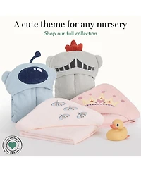 Evolur Baby 6-Piece Gift Set – Hooded Towel & 5 Wash Cloths (Newborn Bath Set, Themed Prints)