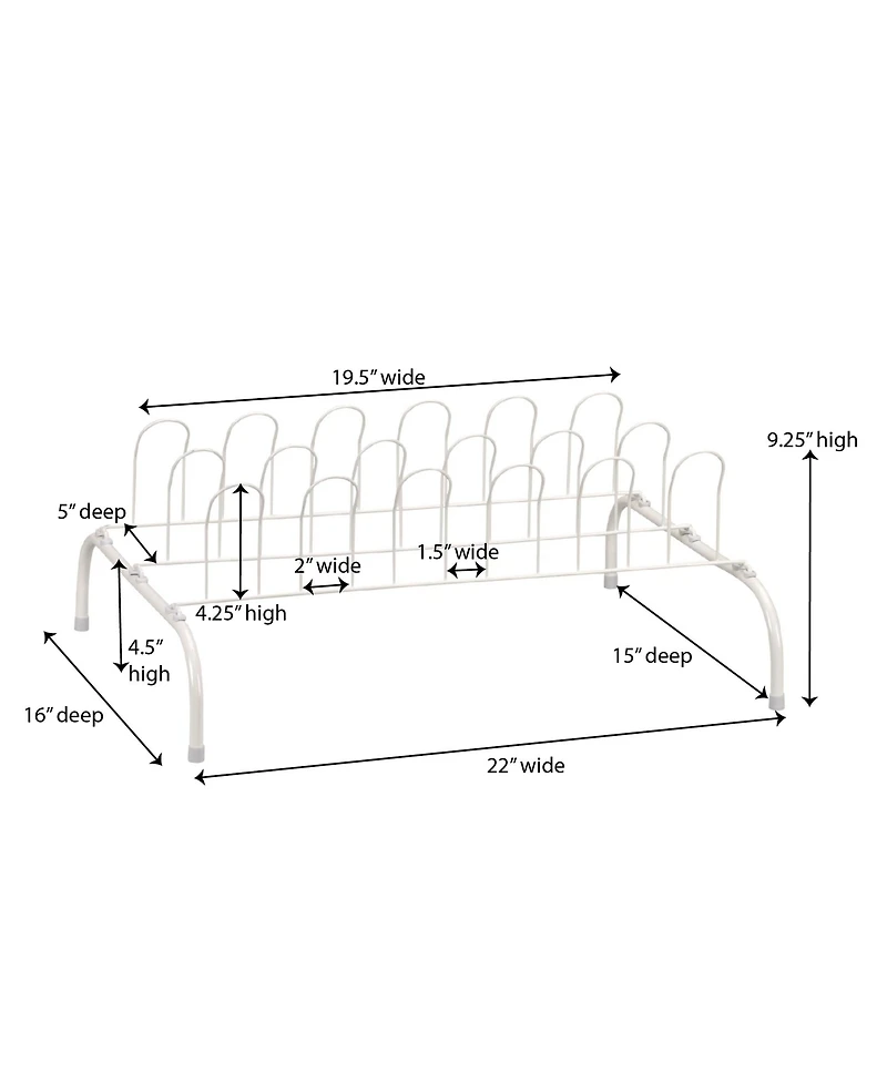 Household Essentials 9-Pair Metal Wire Shoe Rack