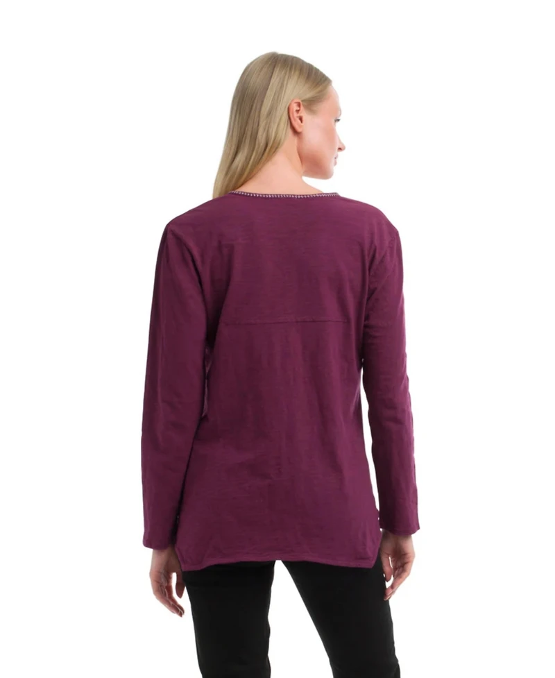 Wilt Clothing Women's Metallic Thread V-Neck Tee