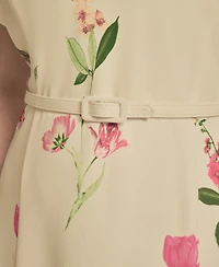 Jessica Howard Plus Jewel Neck Midi Dress