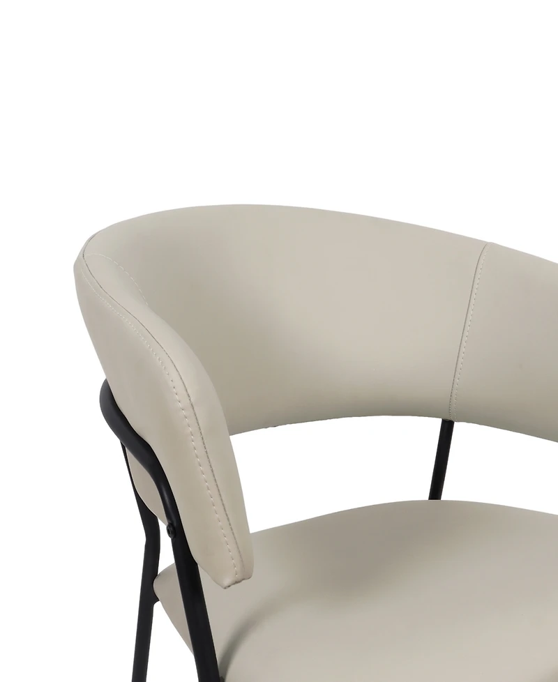 Slate Faux Leather Upholstered Dining Armchairs, Set of 4