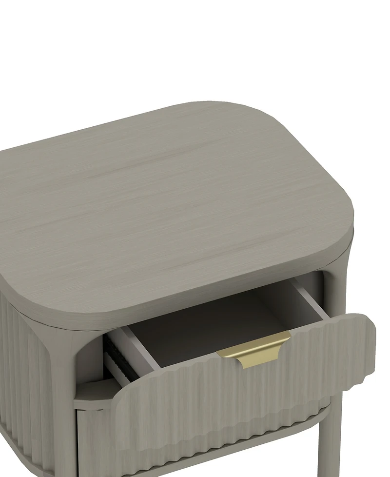 Park 24" Rubberwood 2-Drawer Nightstand