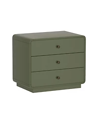 Liora 28" Rubberwood 3-Drawer Nightstand