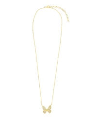 Macy's Cubic Zirconia 14k Gold Over Sterling Silver Butterfly Necklace