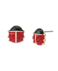 Betsey Johnson Red Hothouse Bloom Ladybug Stud Earrings