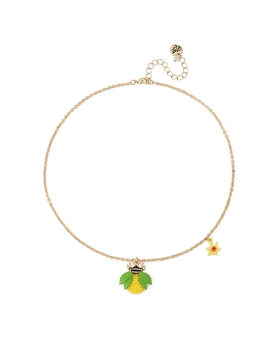 Betsey Johnson Faux Stone Hothouse Bloom Bee Pendant Necklace