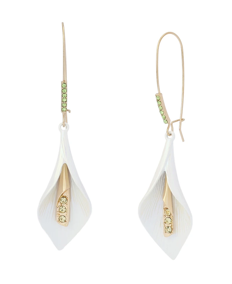 Betsey Johnson Faux Stone Betsey's Bouquet Calla Lily Dangle Earrings
