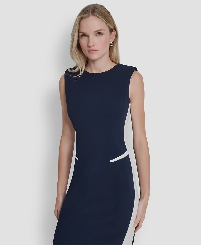 Dkny Petite Sleeveless Color-Block Sheath Dress