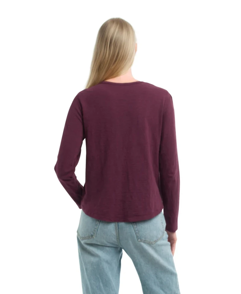 Wilt Clothing Women's Lace Yoke Henley Tee