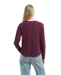 Wilt Clothing Women's Lace Yoke Henley Tee