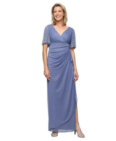 Alex Evenings Womens Empire Waist V Neck Gown