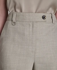 Dkny Women's Windowpane Mid Rise Cropped Pants