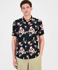 Cubavera Men's Floral Print Short-Sleeve Shirt