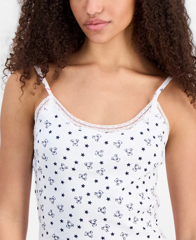 Just Polly Juniors' Lace-Trim Loungewear Camisole