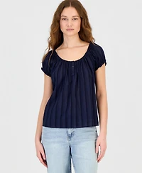 Self Esteem Juniors' Puff Sleeve Tie Back Top